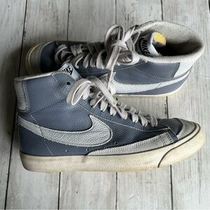 Nike Gray and White High-Top Sneakers